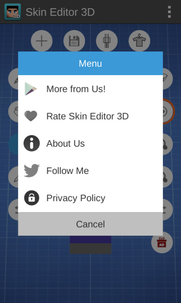 我的世界皮肤自制器手机版(Skin Editor 3D) 软件截图